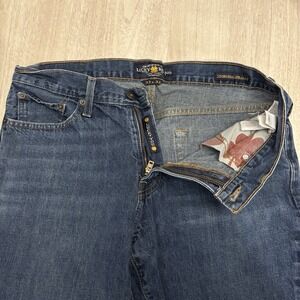 Lucky Brand Jeans 221 Original Straight Mens 33x32 Vintage Zipper Dark Blue